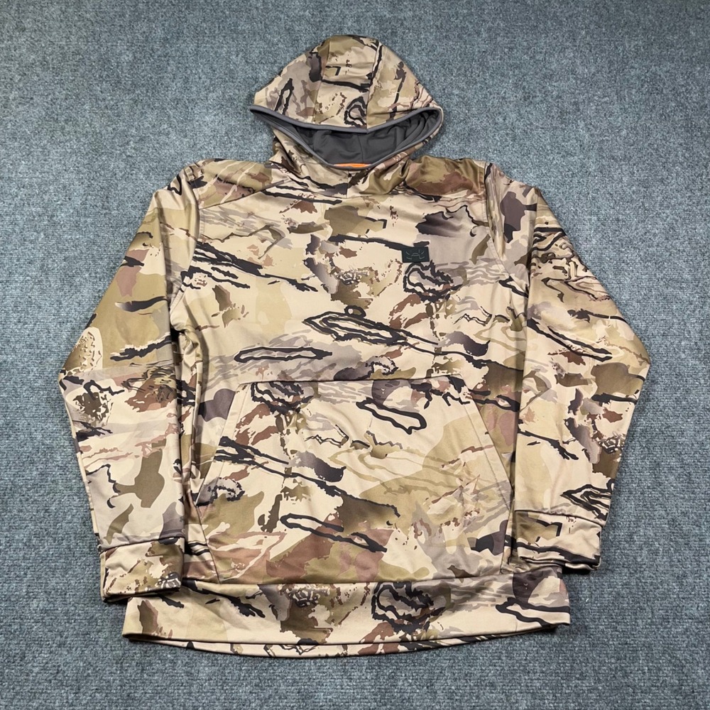 Under Armour Storm Armour Fleece Kangzip Hoodie Mens Large Camo Performance Hunt